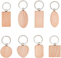 Tai'lai Wooden Blank Round Rectangle DIY Promotion Customized Wood Keychains  for DIY Crafts Wooden Blank Key Chain