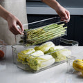 NFS2022 Kitchen Stackable Clear Plastic Deep Box Drawer Ice Food Storage Container Bin Organizer for Freezer Fridge Organizer