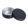 Custom Wholesale 2oz Round Cosmetic Cream Candy Spice Pill Mint Small Black Metal Mini Tin Box with Screw Lid Jar Aluminum Can