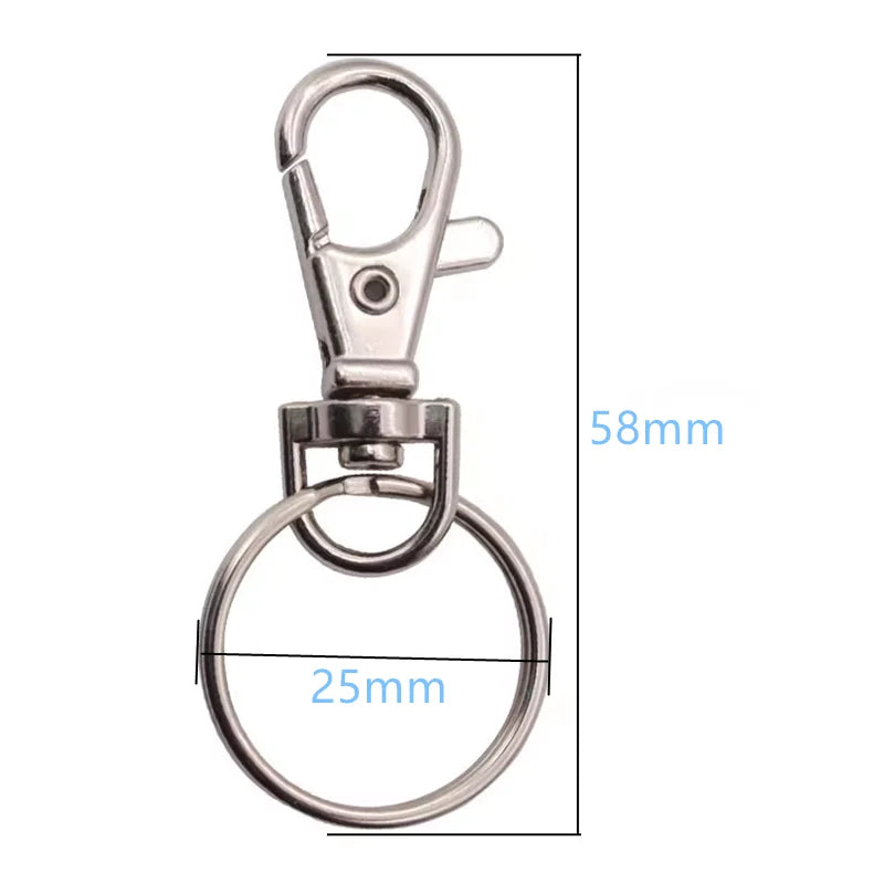 35mm Zinc Alloy Nickel Plated Trigger Lobster Clasp with 25mm Round Ring