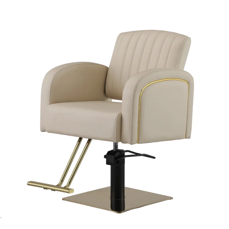 French Elegant Style Salon Leather Dining Office Conference Chair Styling Ergonomic Swivel Lifting Barber Chair for Salon
