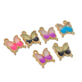 Alloy Eye Enamel Korean Bulk Fashion Green Cute Small Bow Knot Butterfly Pendant Charms Pendants for Diy Jewelry Making