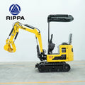 Rippa Hydraulic Digger Earth Moving Machinery 1 Ton Mini Excavator Hot Sale Excavation Machine