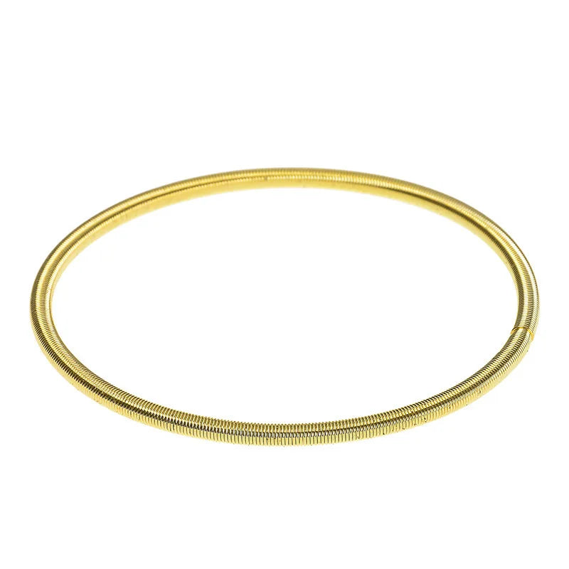 Bracelet Female 3mm Gold the Coil Screw Head Can Be Opened and Tightened Flexible DIY Carbon Steel Spring Bracelet