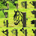 Animal Silhourtte Garden Stake Black Horse Shaped Yard Decoration Metal Art Lawn