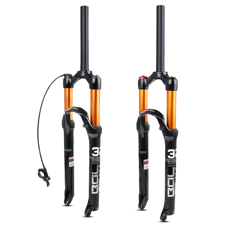 BOLANY 26/27.5/29 Tapered Straight Mountain Bike Front Fork MTB Air Suspension Fork Aluminum Crown Magnesium Alloy Bicycle Parts
