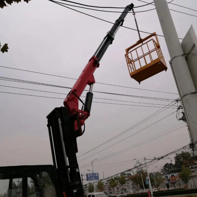 Best Price Factory Boom Mini Pickup Truck Crane Lifting With Basket for Car Trailer Lift Man Work Billboard Telephone Pole