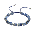 Custom Handmade Woven Adjustable Wholesale Natural Gemstone Sodalite Bead Bracelet 16k Gold Plated Women Bracelet
