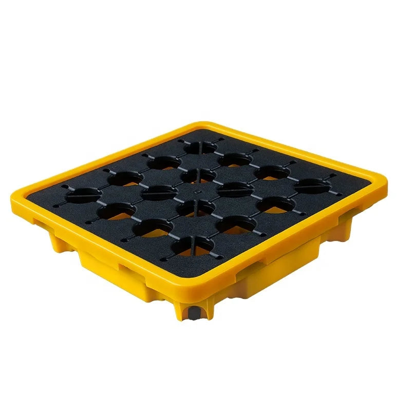 LEADLOONG Single Faced Platform Style-One Oil Drum Leak-proof Pallets 670*670*150MM Plastic 2-Way Entry Racking System Warehouse