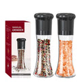 2024 New Product Glass Material Visible 200ml Large Capacity Manual Pepper Salt Grinder for Kitchen