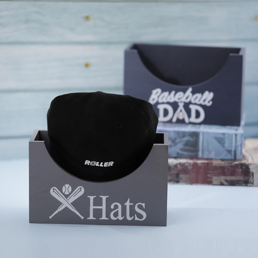 Personalized Wooden Hat Box with Engraving Rustic Hat Storage Rack and Display Stand Mens Promotional Gift for Father