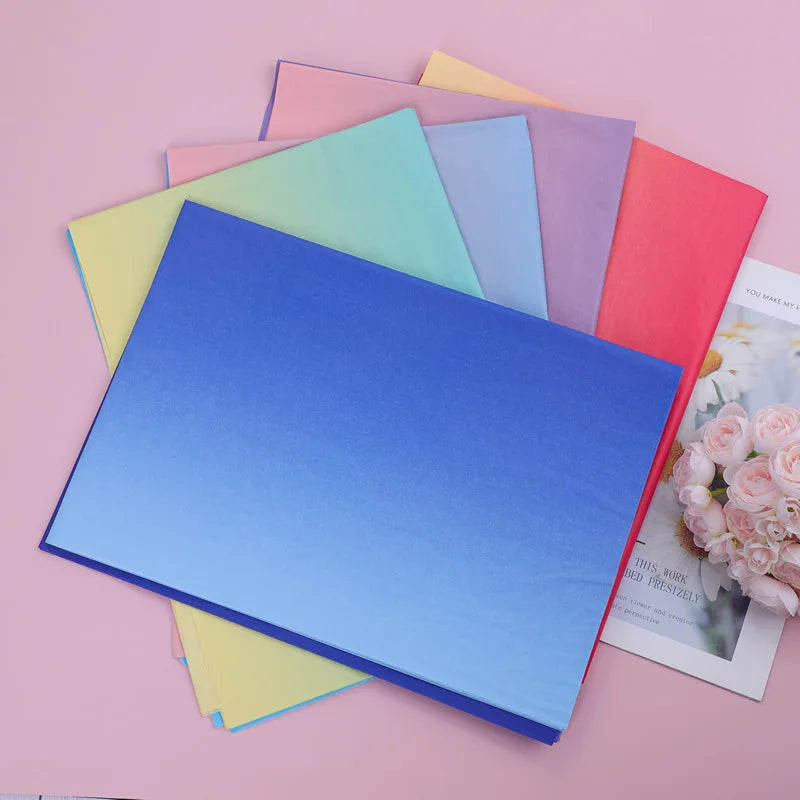 Rainbow Sydney Gradient Color Moisture Proof Specialty Paper 17g Gravure Printing Custom Virgin Wood Pulp Tissue Paper