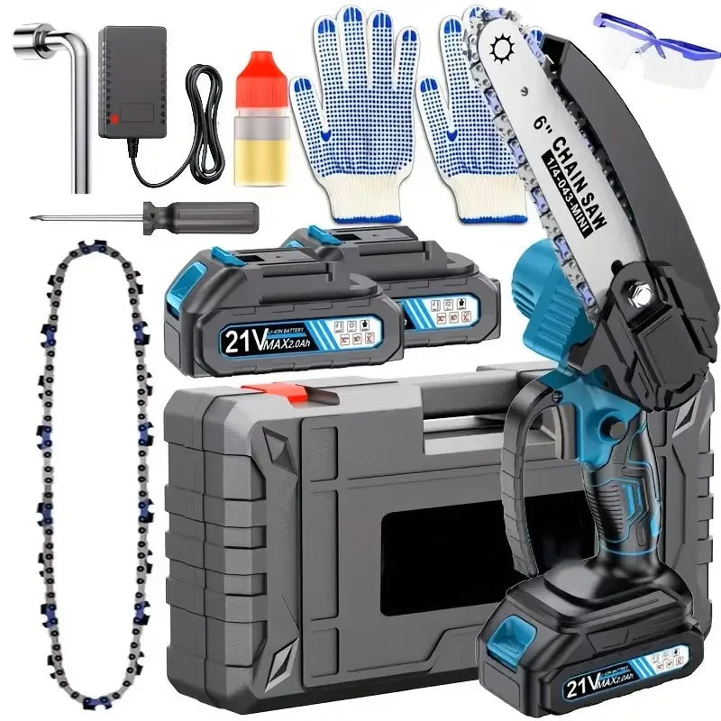 Mini Portable 6-Inch Electric Chainsaw DIY Grade Cordless Handheld Chain Saw for Wood Cutting Tree Trimming OEM