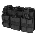 Triple-Layer Tactical Molle Open Top Magazine Holder Carrier Black Pouches for Hunting Accessories