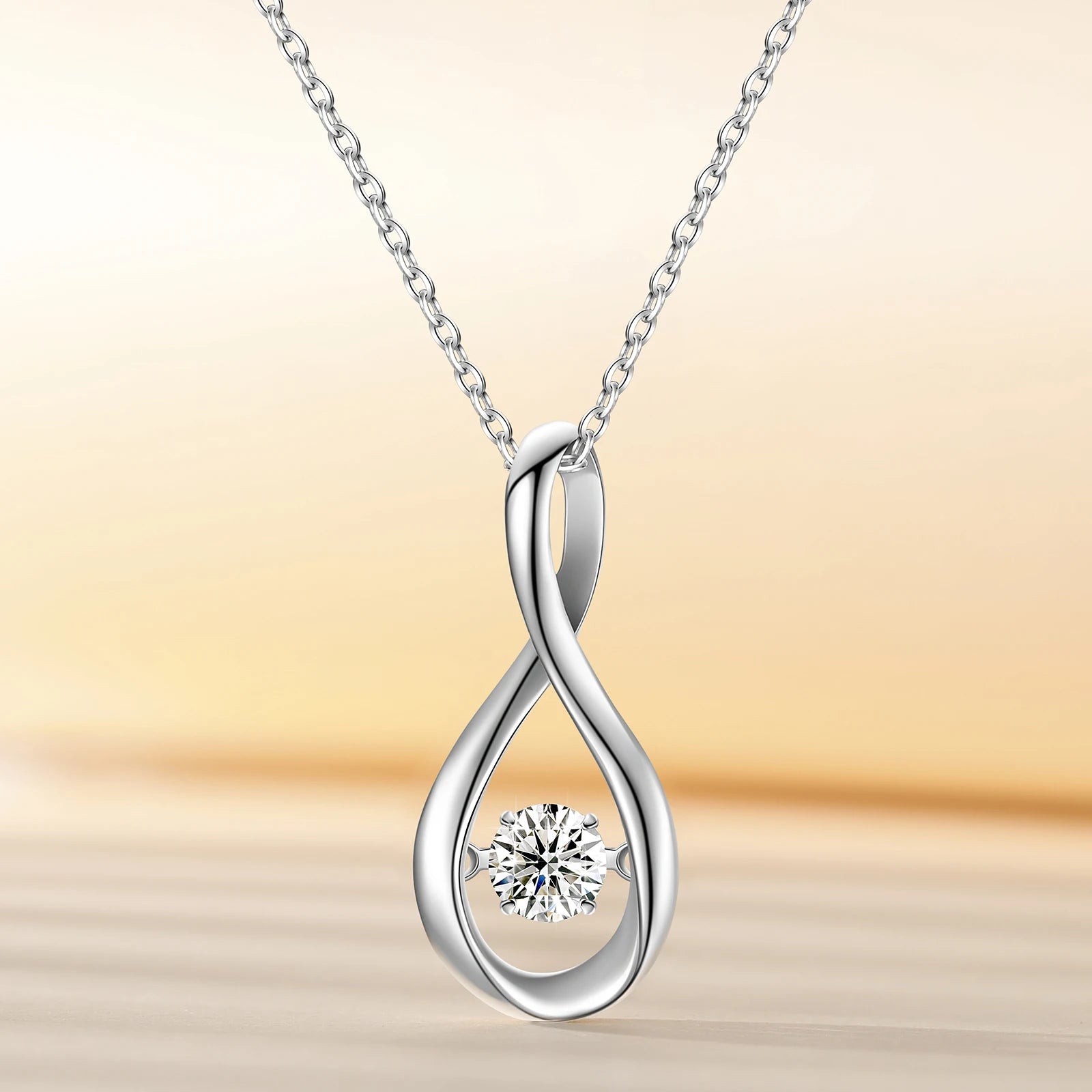 Mothers Day Gift Dainty Jewelry 925 Sterling Silver 1ct VVS Moissanite Diamond Birthstone Pendant Necklace for Women Girl Lady