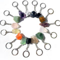 Bulk Wholesale Crafts Gemstone Natural Citrine Amethyst Quartz Raw Stone Healing Crystal Keychain for Gift