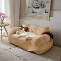 2024 Luxury Wholesale Super Soft Velvet Faux Fur Small Pet Sofa Bed Sustainable Dog Snuggle Bed Cat Washable Removable Cover
