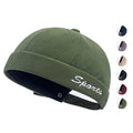 Hot Sale Custom Letters Embroidered Logo 6 Panel Brimless Hats Retro Adjustable Sailor Rolled Cuffed Beanie Docker Caps