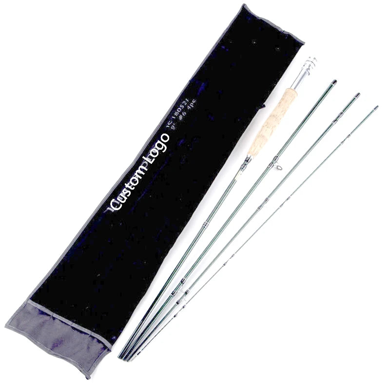 OEM Acceptable #6 #8 2.7m 4 Sections Fast Action Carbon Fiber Fly Fishing Rod for Lake and Stream Fishing Minimum Order 100pcs
