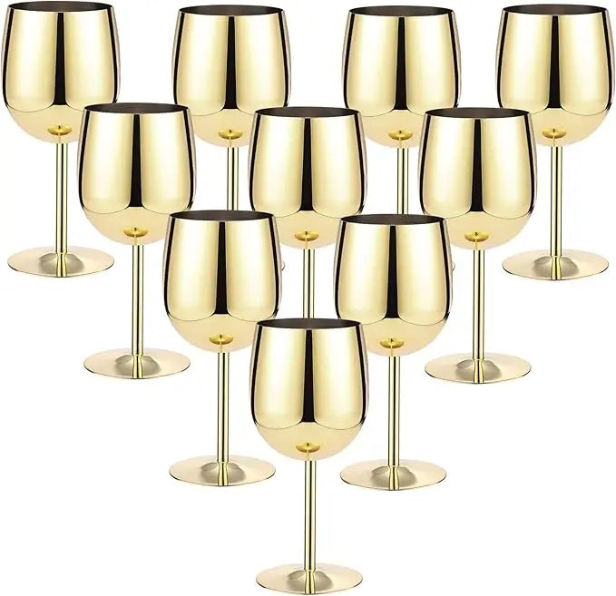 304 Stainless Steel Wine Glass Metal Unbreakable Wine Glass 350ml Portable Tall Glass Suitable for Party Travel Camping