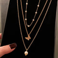 VKME 2022 Trend Fashion Pearl Butterfly Pendant Necklace for Women