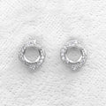 Sterling Silver 5*5mm Semi Mount Stud Earrings Empty Support Blank Claws Setting S925 Base Without Center Stone for DIY Inlay