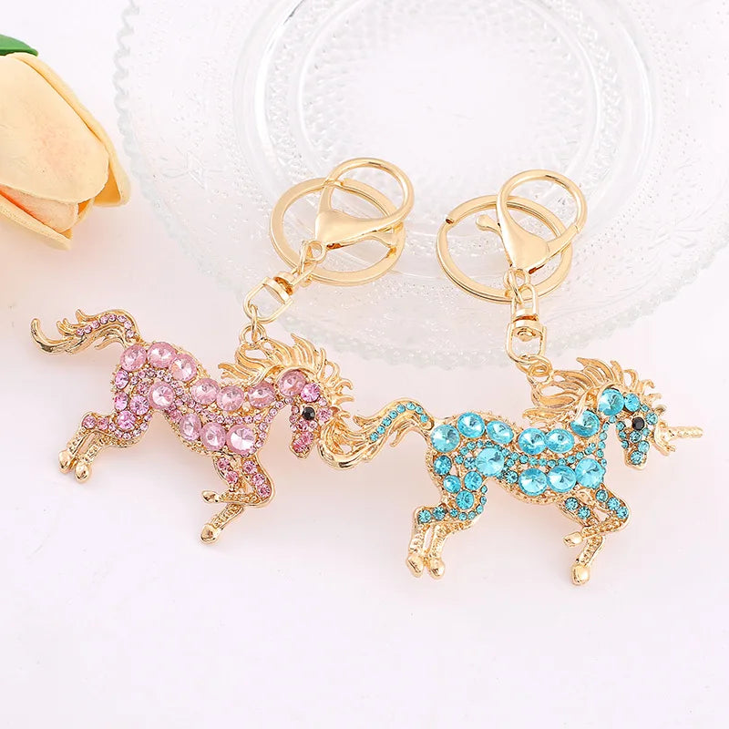 Factory Price Horse Shape Keychain OEM Order Factory Diamond Customize Metal Key Ring Car Bag Phone Accessories Key Chain