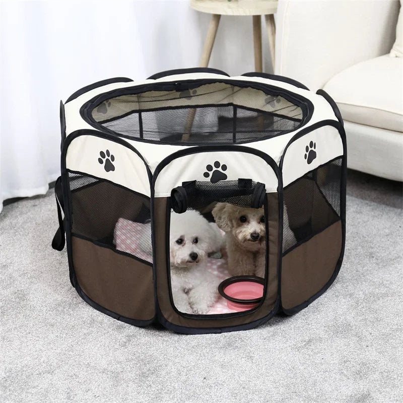Manufacturer Direct Octagon Pet Enclosure Oxford Fabric Waterproof Catch Collapsible Dog Cat Portable 74x74x45cm Custom Logo