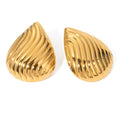 Minimalist Texture Water Drop Earrings Waterproof 18K Gold Plated Stainless Steel Trendy Jewelry for Women