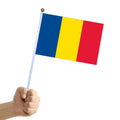 Promotional Product 48h Fast Delivery Digital Print 30x45cm 100%Polyester Double-side Custom Romania Hand Flag