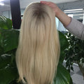 Stock Blonde Virgin Unprocessed Cuticle Multidirectional Skin Top Kippa Fall European Human Hair Kosher Jewish Silk Base Topper