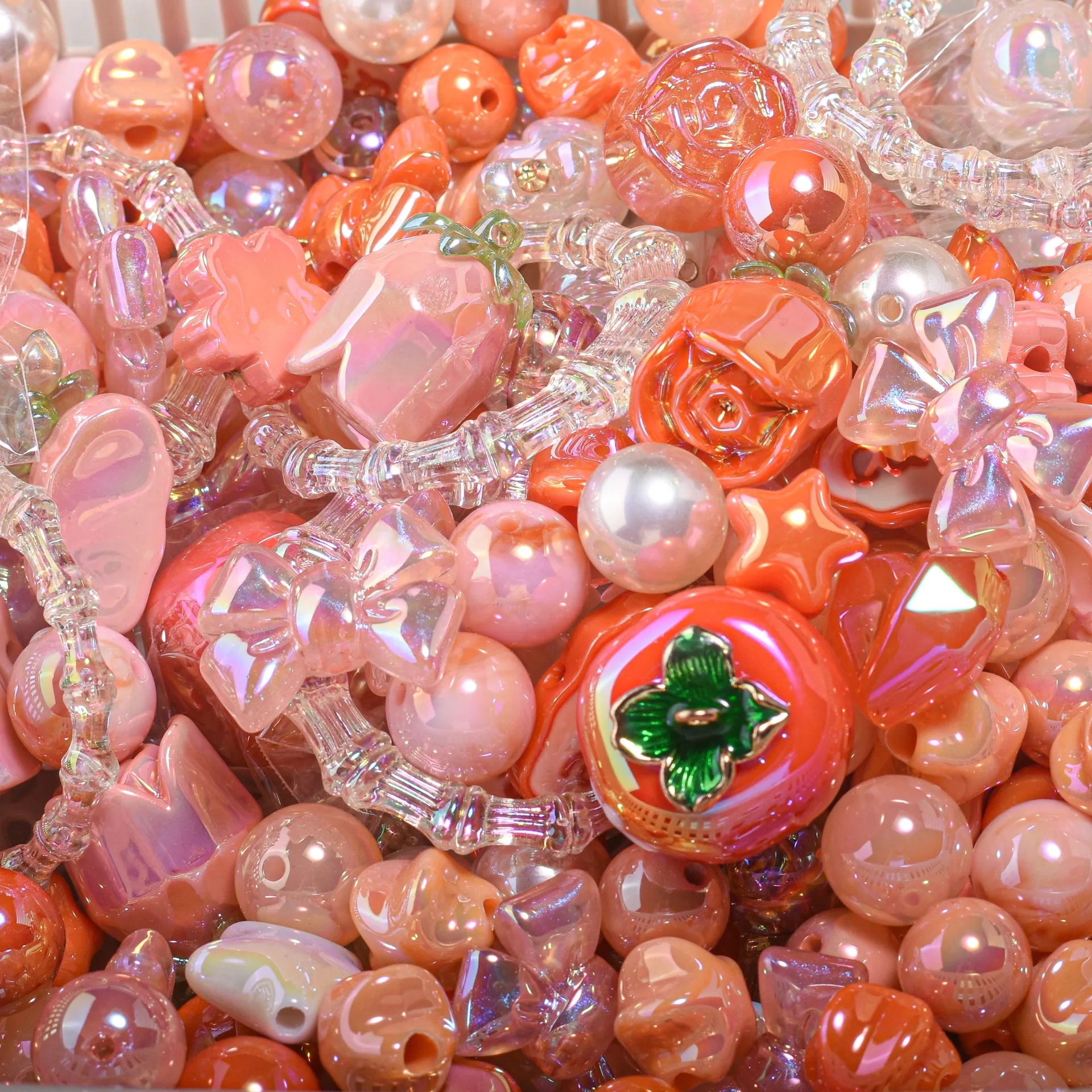 Wholesale 100g Mixed Acrylic Loose Beads DIY Cell Phone Chain Bag Chain Beading Accessories