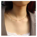 Chris April in Stock Pvd Gold Plated 316L Stainless Steel Minimalist Freshwater Pearls Charm Necklace for Women