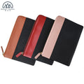 New Wholesale Custom Colorful High Quality Genuine Leather Cash Envelope Wallet Zipper Closure Evening Clutch Bag Women 1-1.9L