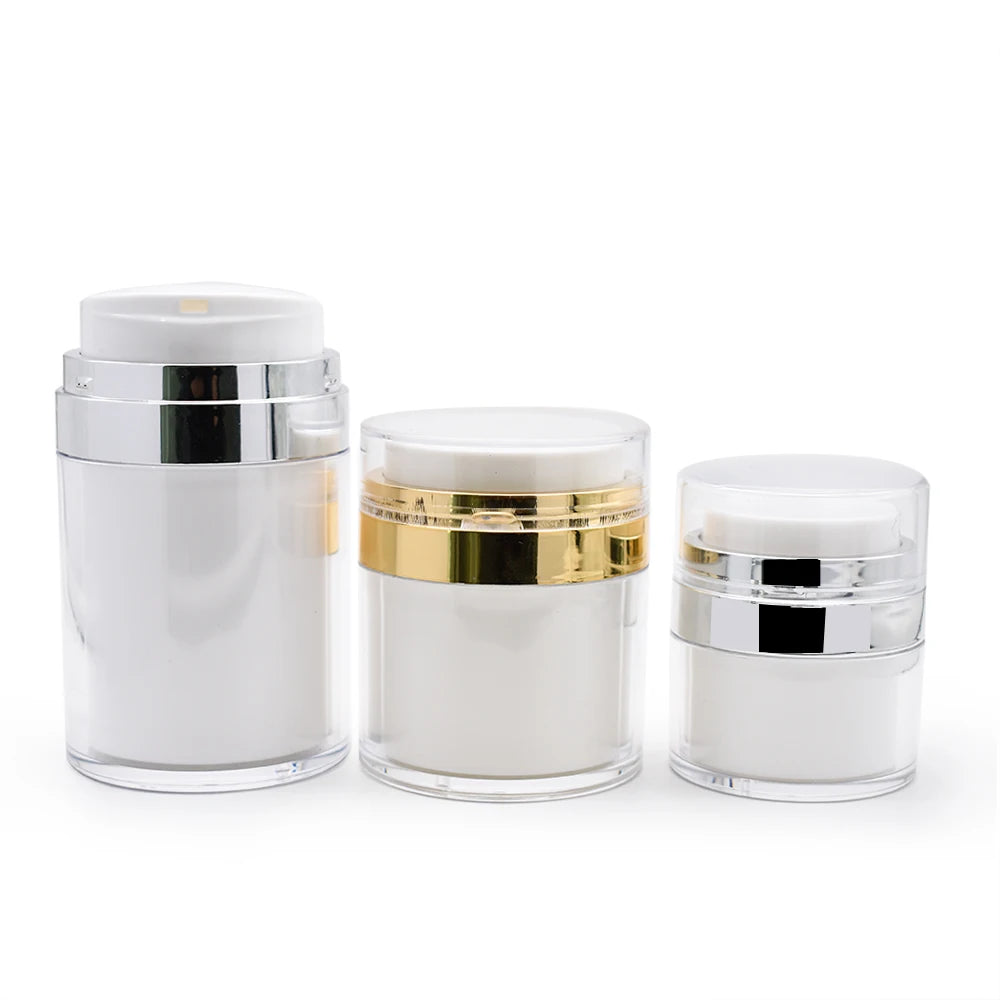 Lechan Airless Jar 15ml 30ml 50ml 100ml Cosmetic Cream Body Lotion Plastic Bottles Pump Sprayer Screen Printing Surface Handling