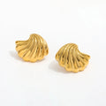 Joolim New Trendy 18K Gold Plated Waterproof Tarnish Free  Shiny Polished Holiday Style Statement Stainless Steel Stud Earring