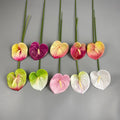 YOPIN-1470 Artificial White Real Touch Latex Anthurium Flower for Home Decoration