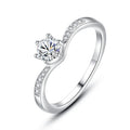 Hot sale 925 sterling silver engagement wedding women fashion crown six claws CZ diamond ring