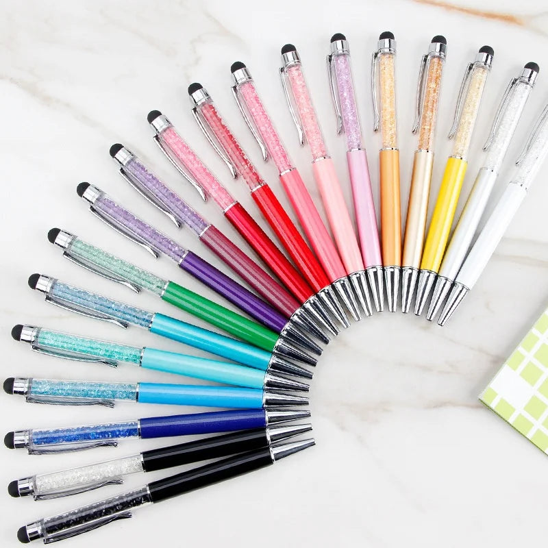 Crystal Filled Ballpoint Pen Diamond Crystal Metal Novelty Touch Pen Colorful Gift Custom Logo Wholesale Promotional MegaBDM