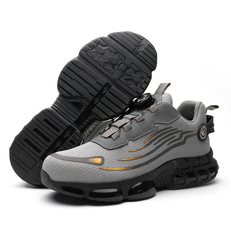 ZG 918-1 Swivel Button Safety Shoes Lightweight  BLACK  SAFETY SHOES  WITH ROTATING BUTTON