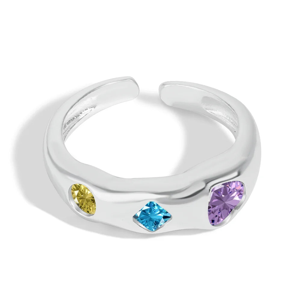 Dylam Fine Jewelry Women Daily Accessories Simple Stunning Sparkling Band Cubic Zirconia Ring in 925 Sterling Silver