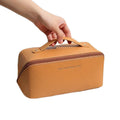 Wholesale QinChen PC-055 Large Capacity Portable Waterproof PU Leather Zipper Makeup Case Cosmetics Storage Makeup Organizers