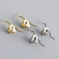 SP Chunky Hook Style High Quality S925 Sterling Silver Heart Pendant Earrings 18K Gold Plated