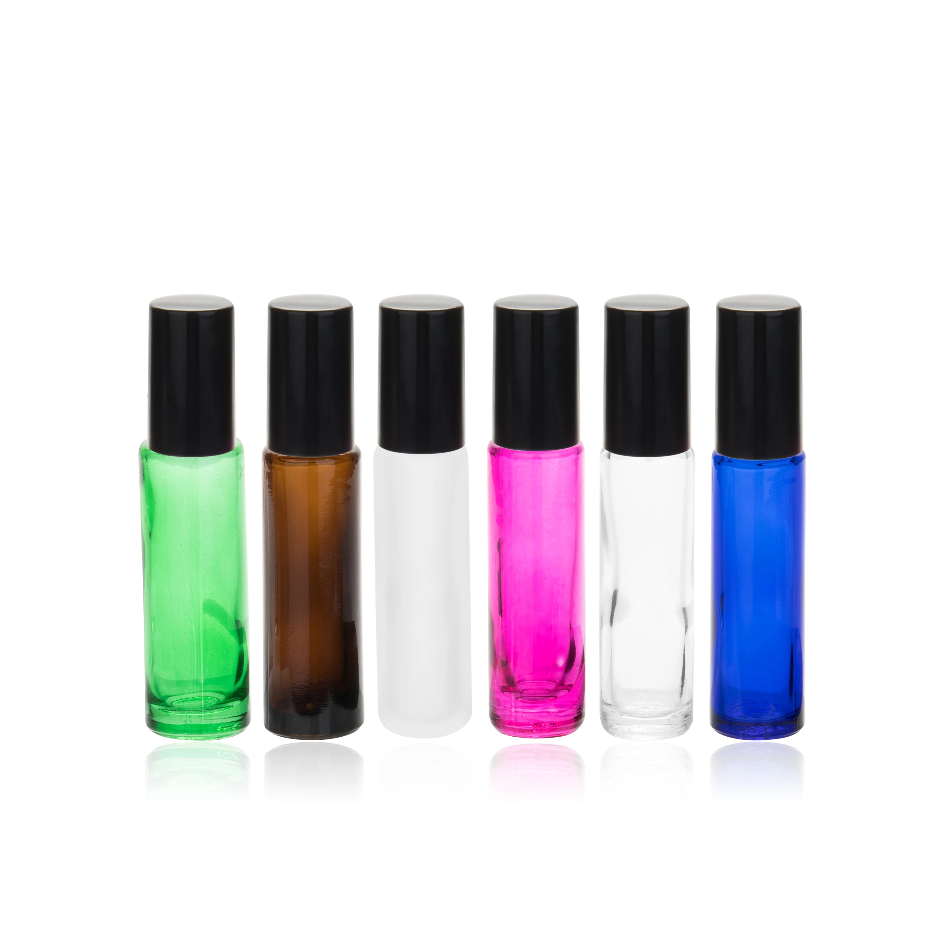 For MUB Mini Frosted Color Glass Bottles 5ml 10ml with Plastic Cover Essential Oil Roll on Bottles