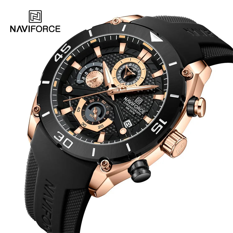 NAVIFORCE 8038 RGBB Fashion Men Quartz Watches Brand with Date Sports Oem Wristwatches Luminous Hands Chronograph Watch