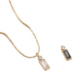 HOVANCI 12-Month Birth Pendant Necklace Multicolor Square Zirconia 18K Gold Plated Geometric Head Zircon Link Chain necklaces