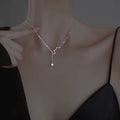 Fashion Jewelry S925 Sterling Silver Star Necklace Light Luxury Zircon Pendant Necklace for Girlfriend Valentine's Day Gift