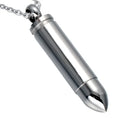 Bullet Shape Stainless Steel Cremation Pendant Necklace Keepsake Urns for Ashes Shiny Polish Stainless Steel Bullet Urn
