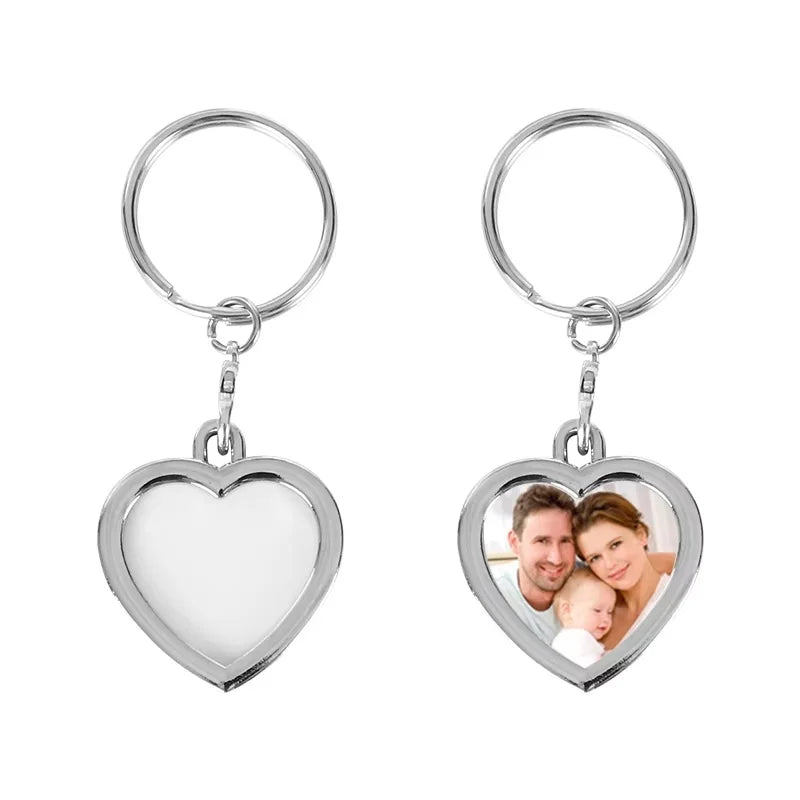 Heart Shaped Metal Keychain Sublimation Make Your Own Design A-19 Souvenir