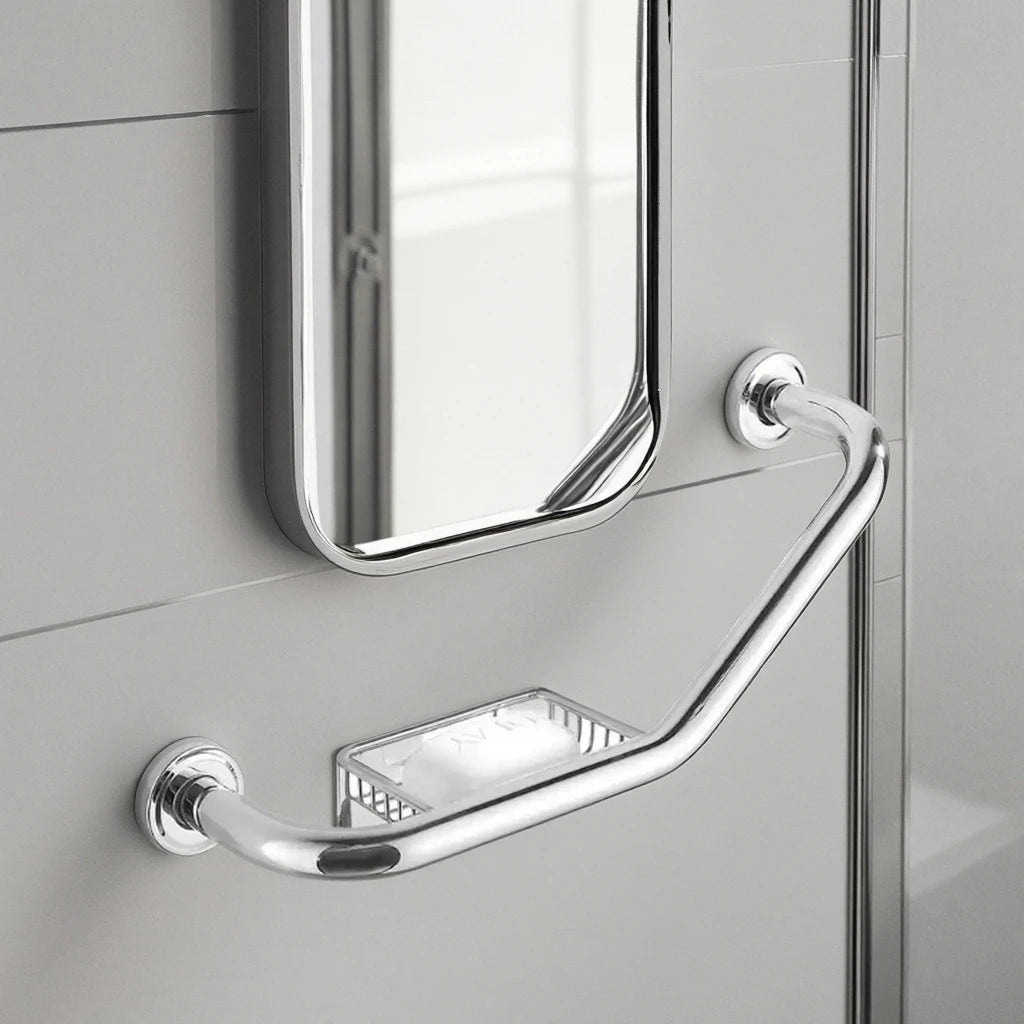 AKPN Bathroom Accessory With Soap Holder Stainless Steel Satin Bathtub Handrail Shower Safety Grab Bar for Bathroom Elderly
